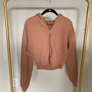 SKIMS The Zip Up Hoodie in Tan